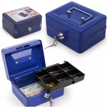 RED EAGLE BOX-150 Metall-Geldkassette mit Zylinderschloss, rot