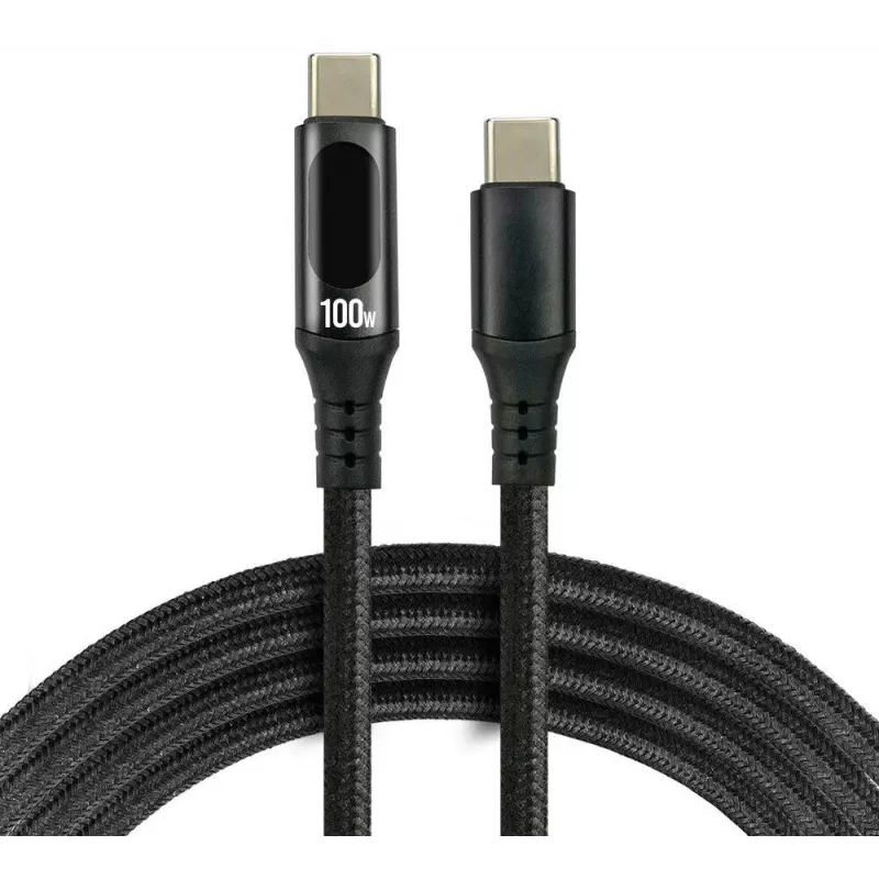 USB-C auf USB-C Kabel 2m 100W LCD Leistungsanzeige everActive CBB-2PD5L