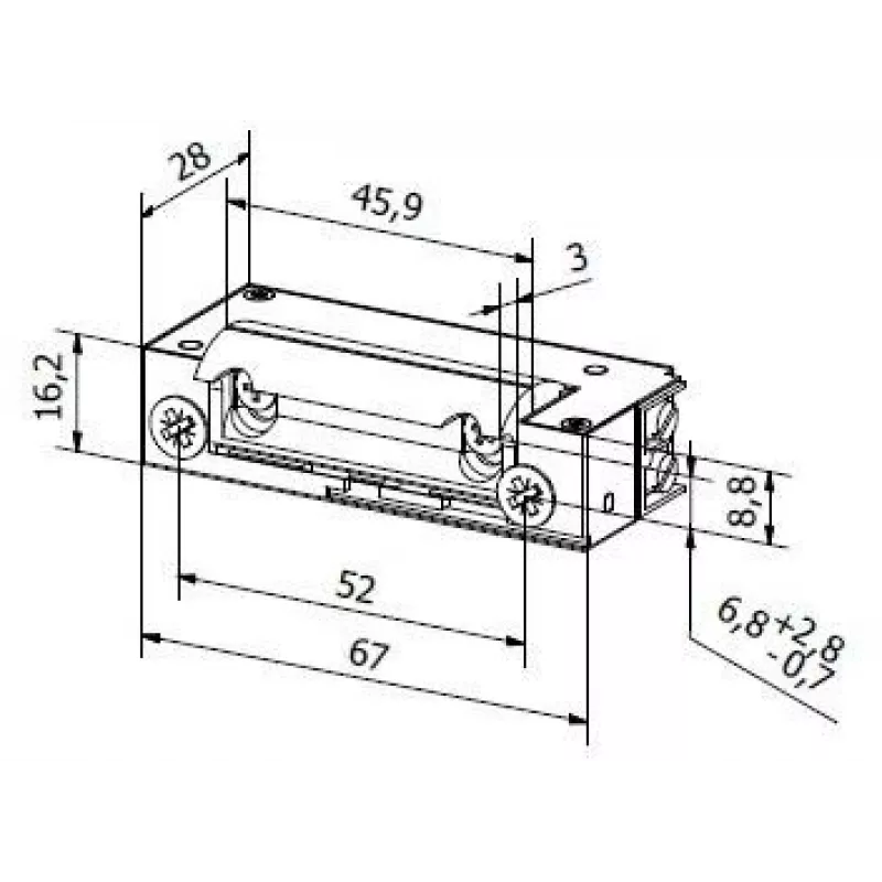 BIRA HARTTE XS12UP Elektrischer Türöffner 12V AC/DC mit interner Speicherfunktion, XS Serie (R5)