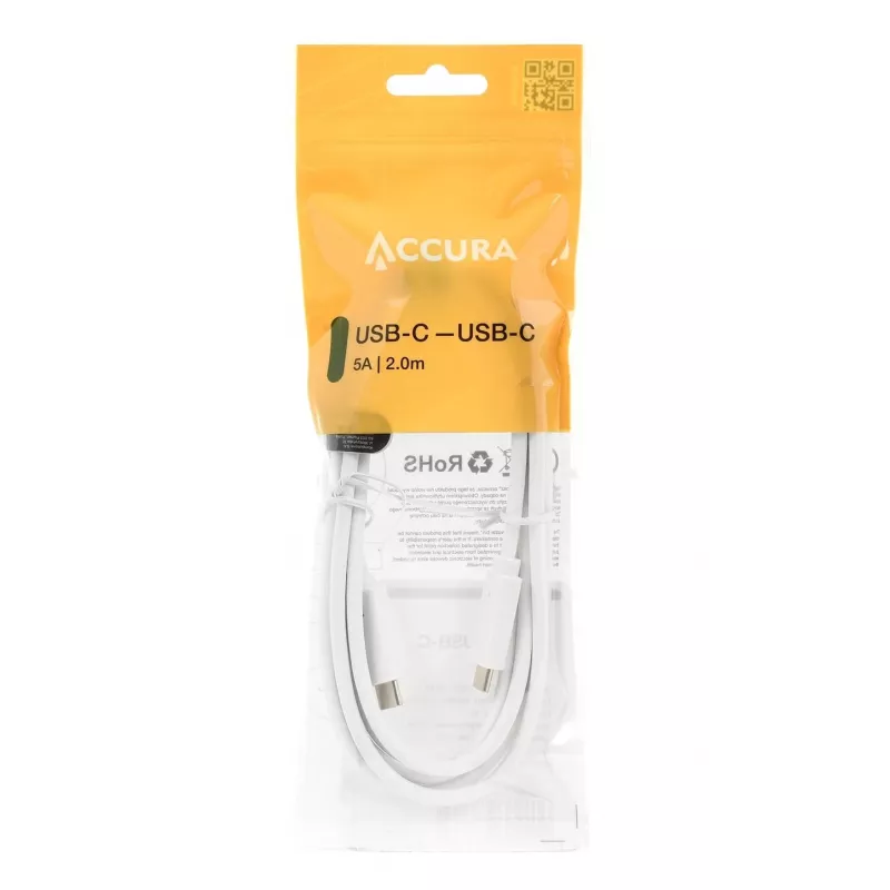 Accura USB-C auf USB-C Kabel 2,0 m 100 W Weiß