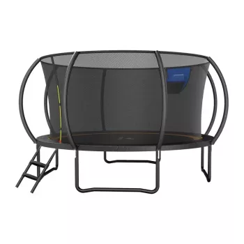 MERACH MR-2429B2 Trampolin, 3,6 m (12 ft) mit Sicherheitsnetz und Leiter, Schwarz/Blau
