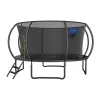 MERACH MR-2429B3 Trampolin, 4,5 m (15 ft) rund mit Sicherheitsnetz, max. 150 kg, 96 Federn