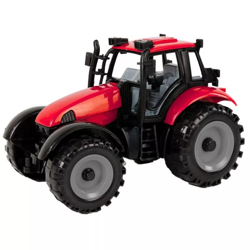 LEAN TOYS Kleiner Traktor mit klappbarer Motorhaube, Rot, 13 cm