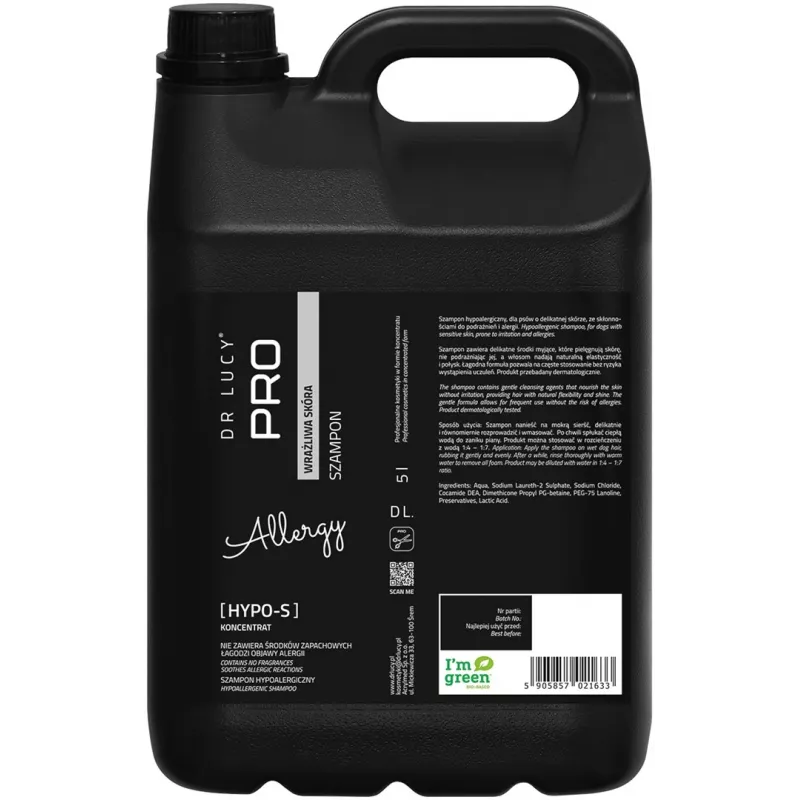 DR LUCY Hypo S - Hypoallergenes Shampoo für Hunde - 5L