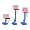 LEAN TOYS Basketballkorb mit verstellbarem Ball und Pumpe 138cm Blau