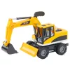 LEAN TOYS Construction Backhoe Bulldozer mit beweglichem Schwenklöffel, Kabine, Licht & Sound