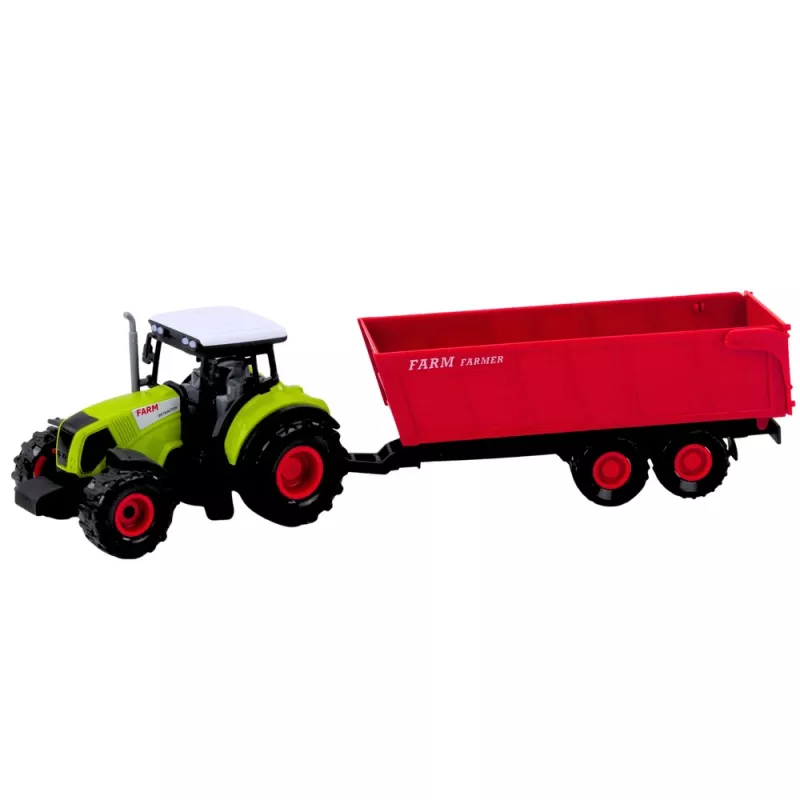 LEAN TOYS Set Truck Tractor mit Anhänger Lichter und Geräusche Rot