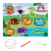 LEAN TOYS Holzpuzzle Magnete Schnürspiel Tiere