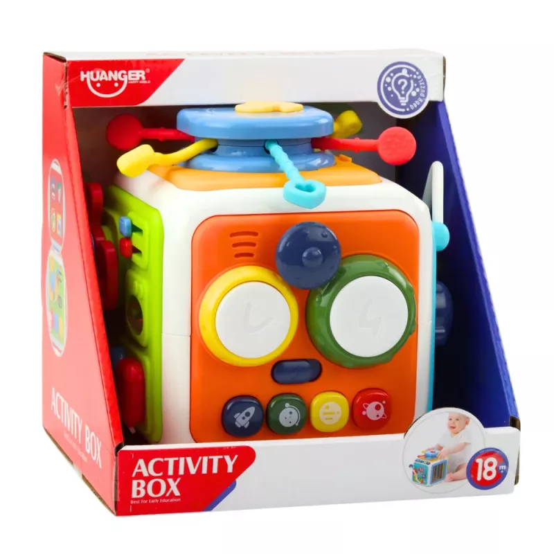 LEAN TOYS Interaktiver Würfel-Sortierer, pädagogisch, sensorisch, Geräusche, bunt