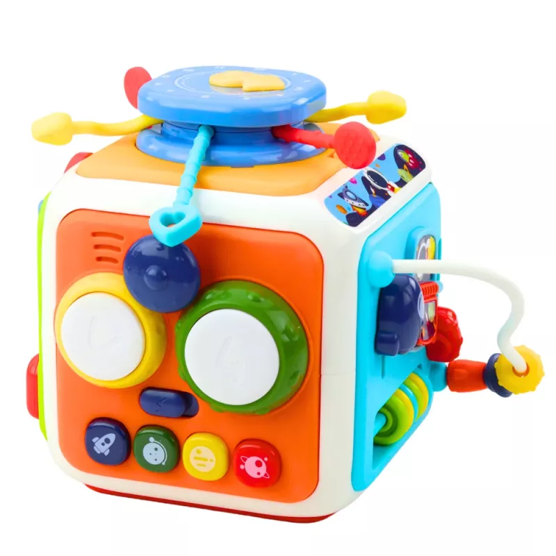 LEAN TOYS Interaktiver Würfel-Sortierer, pädagogisch, sensorisch, Geräusche, bunt