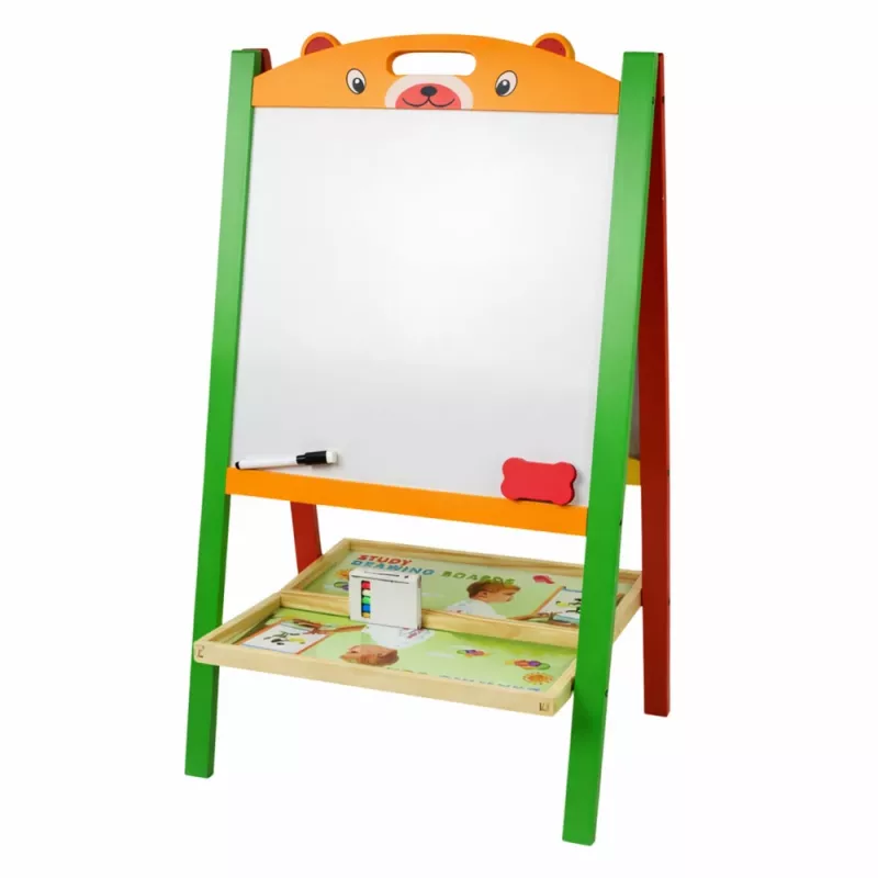 LEAN TOYS Doppelseitige magnetische Lerntafel 2 in 1 mit Markern, Buchstaben, Zahlen
