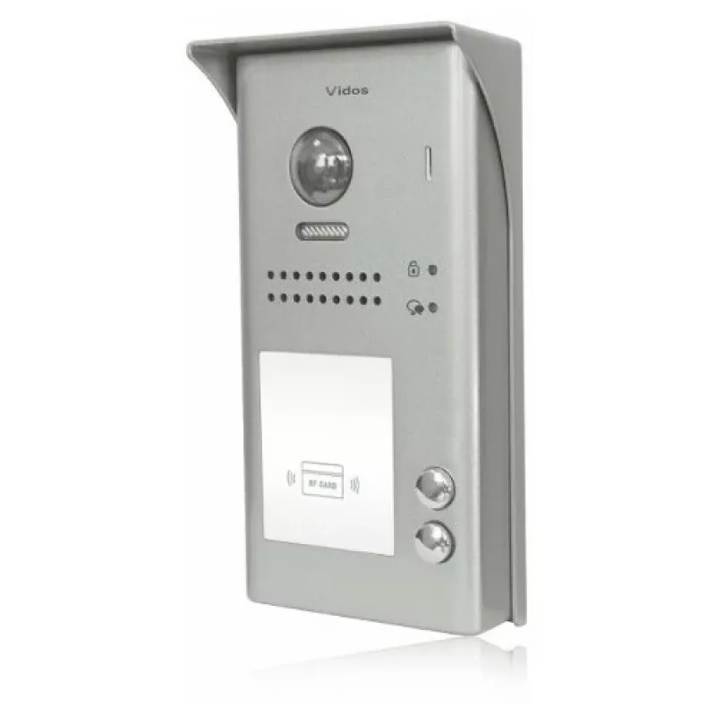 VIDOS DUO S1102A 2-Familien Video-Türstation, Edelstahl, Full HD, 2-Draht, Schwarz