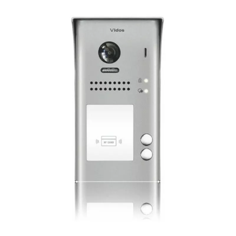 VIDOS DUO S1102A 2-Familien Video-Türstation, Edelstahl, Full HD, 2-Draht, Schwarz