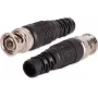 BNC-Stecker, männlich, für RG-59 Koaxialkabel, 75 Ohm, Schraubanschluss, Kunststoffgehäuse, Schwarz, 100 Stück