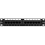 Getfort PGF-5EUTP12-B4 12-Port Cat5e UTP Patch Panel 10 inch 1U Schwarz