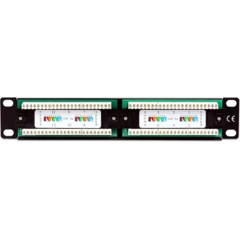 Getfort PGF-5EUTP12-B4 12-Port Cat5e UTP Patch Panel 10 inch 1U Schwarz
