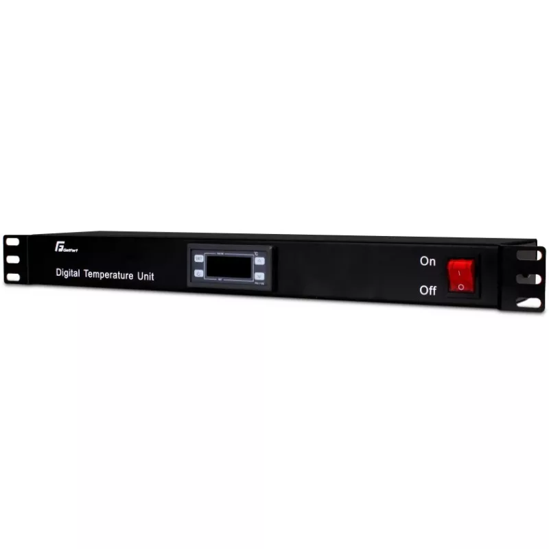 Getfort GF-TR 1U Rack Thermostat, Digital, 19-Zoll, Schwarz