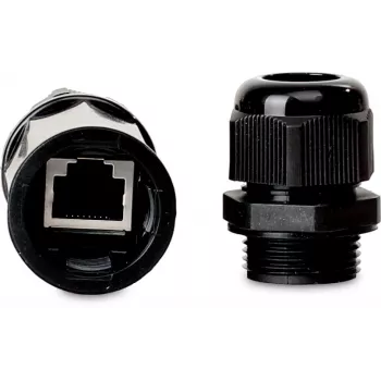 GETFORT Cat.5e RJ45 Kupplung, Buchse-Buchse, Outdoor, IP67, geschirmt, Schwarz