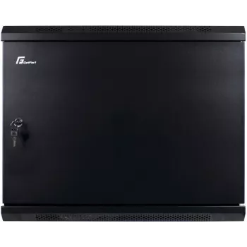 GETFORT 19 inch CALI 9U 600x450 Wandgehäuse mit Stahltür, Schwarz (RAL 9005)