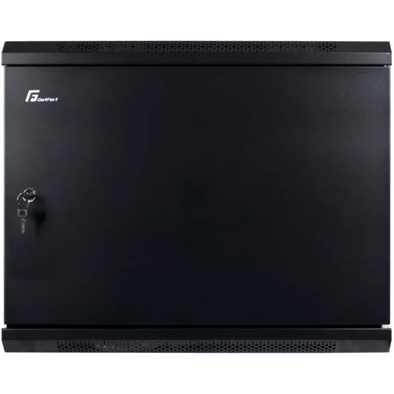 GETFORT CALI 9U 600x600 Wandmontage-Serverschrank mit massiver Stahltür - Schwarz