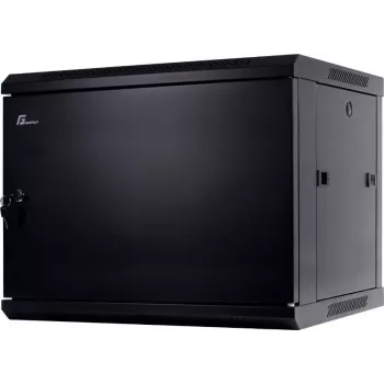 GETFORT CALI 9U 600x600 Wandmontage-Serverschrank mit massiver Stahltür - Schwarz