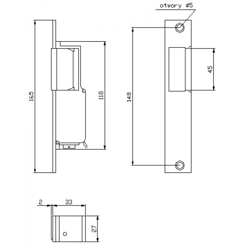 ELEKTRA-PLUS R2 Narrow Right Electric Strike 1340