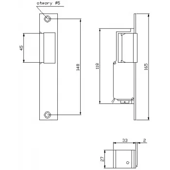 ELEKTRA-PLUS R2 Narrow Left Electric Strike 1339