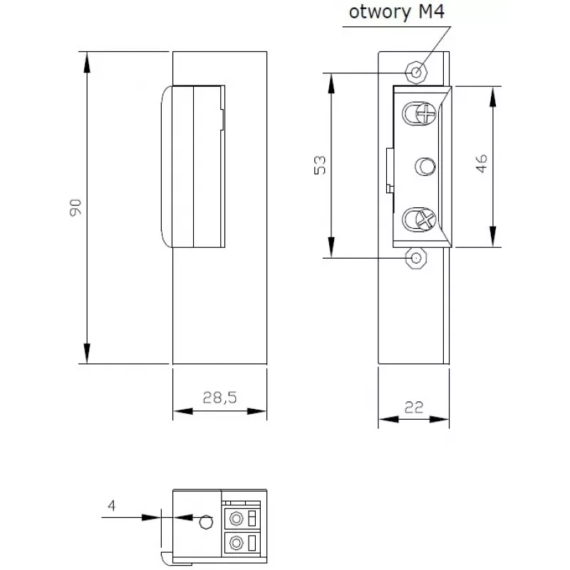 ELEKTRA-PLUS R3 Right Electric Strike Without Blockade 2191