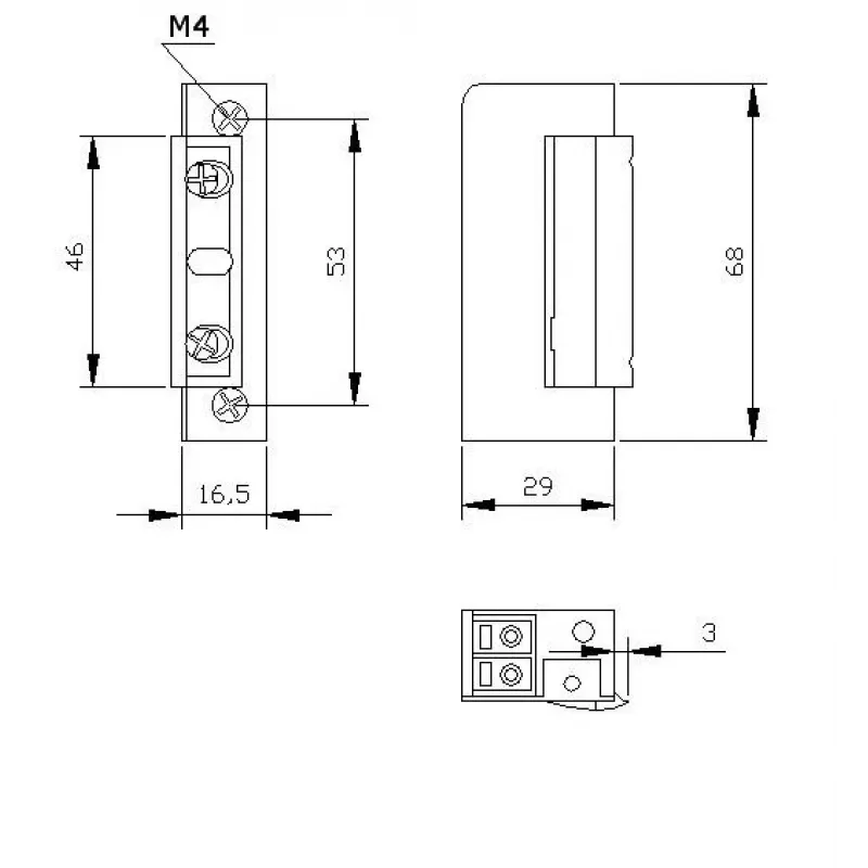 ELEKTRA-PLUS R5 Symmetrischer schmaler 16,5mm Elektrotüröffner ohne Blockierung