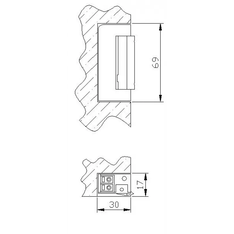 ELEKTRA-PLUS R5 Symmetrischer schmaler 16,5mm Elektrotüröffner ohne Blockierung