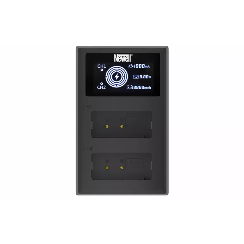 Newell Dual-Channel FDL-USB-C Ladegerät für Canon LP-E17 Akkus