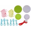 LEAN TOYS Bunter Waschbecken mit Wasserhahn und Geschirrspüler mit Zubehör