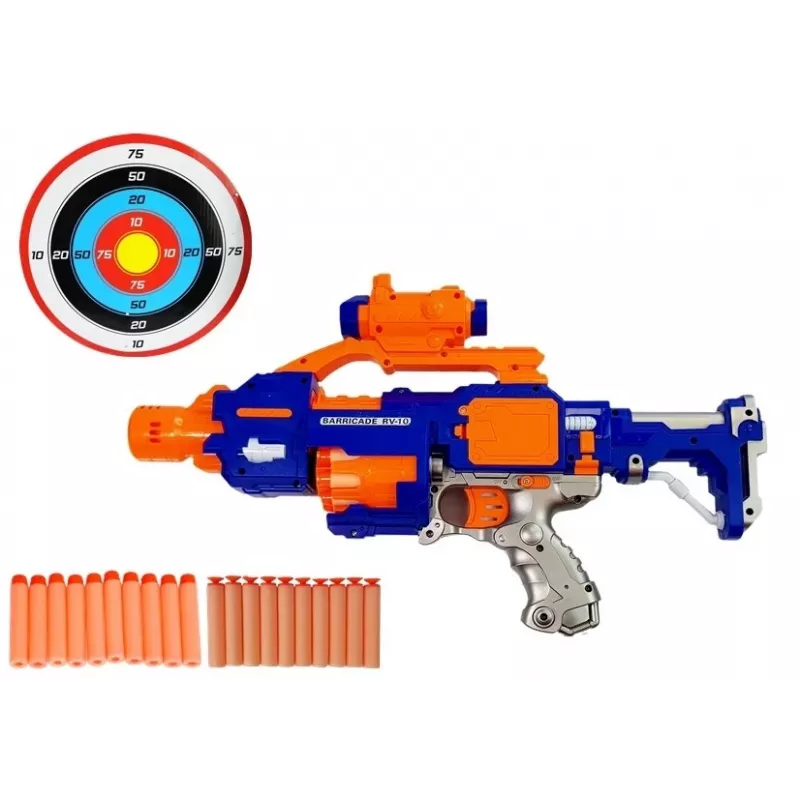 LEAN TOYS Schaumstoff-Gewehr mit Drehziel 45 cm