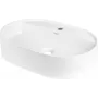 DEANTE Granit-Waschtisch mit Armatureninsel - Oval - Schwarz Matt