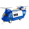 LEAN TOYS Klappbares Polizei-Transportflugzeug mit Fahrzeugen, Lichtern und Geräuschen