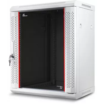 GETFORT 19 inch Wandmontage-Rack-Schrank 12U 600x600mm Grau (RAL 7035) - WGF12-66EH-WGG
