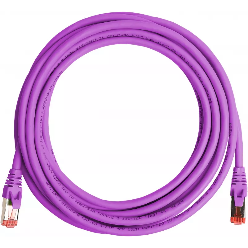 GETFORT Cat.6A S/FTP LSOH Ethernet Patchkabel 10m Lila