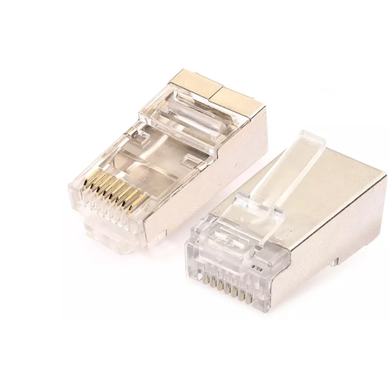 GETFORT RJ45 Cat.6A geschirmter Stecker mit Drahtführung, 8P8C, 100 Stück