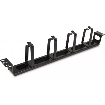 GETFORT OGF-MRB 1U Horizontal Metal Cable Management Panel with Brush Pass-Through, Black