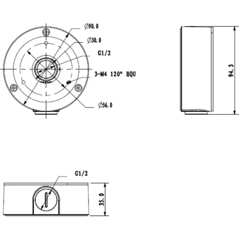 MITON MT-P134 Hermetische Anschlussdose IP55 100x100x50mm Lichtgrau