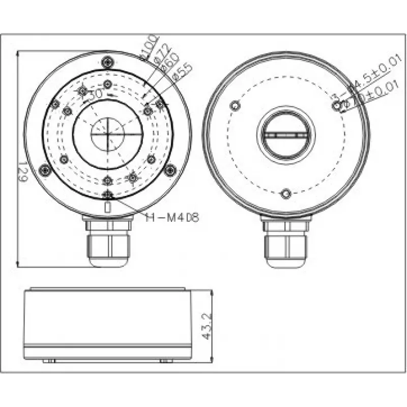 MITON MT-P1280-B Elektrogehäuse, Grau, ABS, IP65, 120x80x70mm