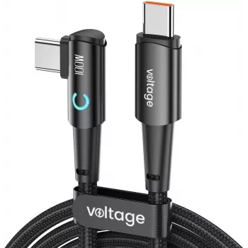 Voltage PowerAngle USB-C auf USB-C Kabel 100W PD 100cm Schwarz