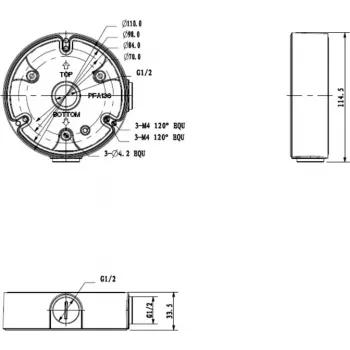 MITON MT-P136 Aufputz-Abzweigdose IP55 Grau
