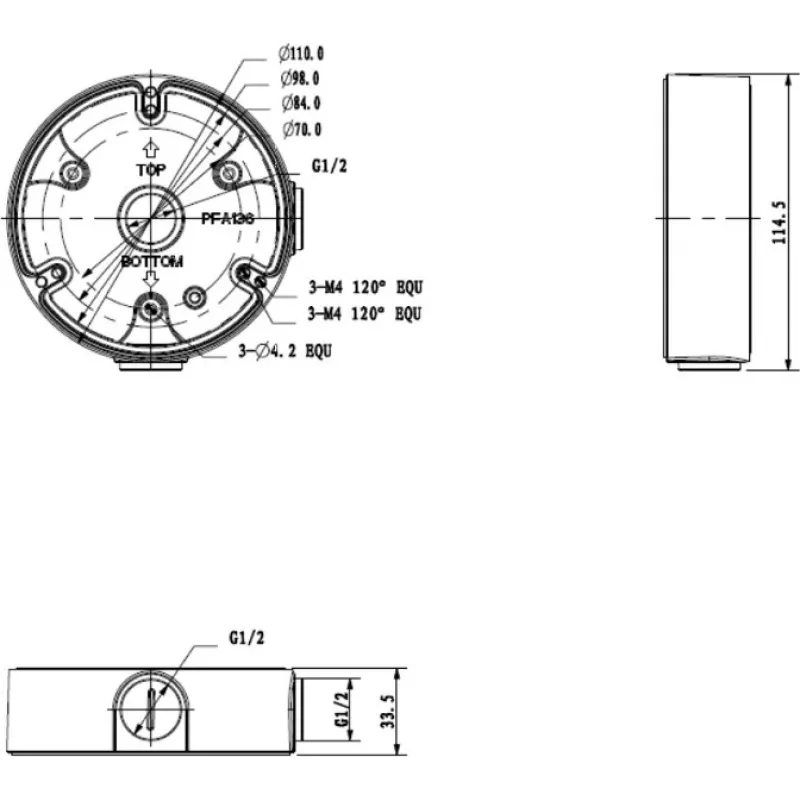 MITON MT-P136 Aufputz-Abzweigdose IP55 Grau