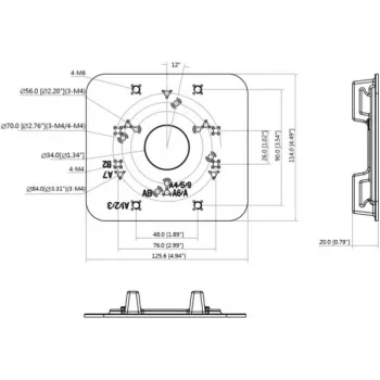 MITON VESA Adapterplatte MT-P152-B - 75x75/100x100 auf 200x100/200x200, Schwarz, 30 kg