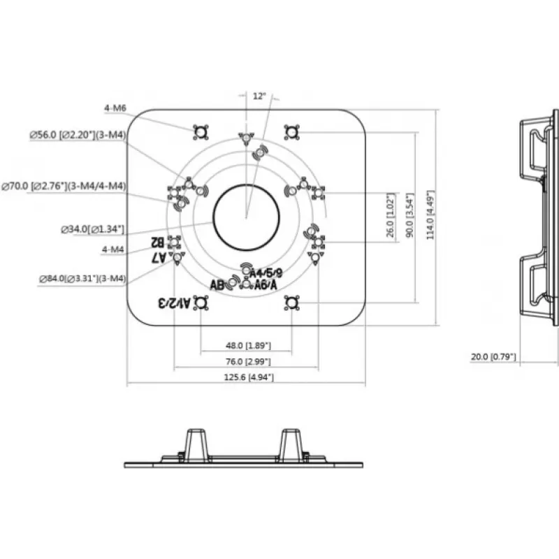 MITON VESA Adapterplatte MT-P152-B - 75x75/100x100 auf 200x100/200x200, Schwarz, 30 kg