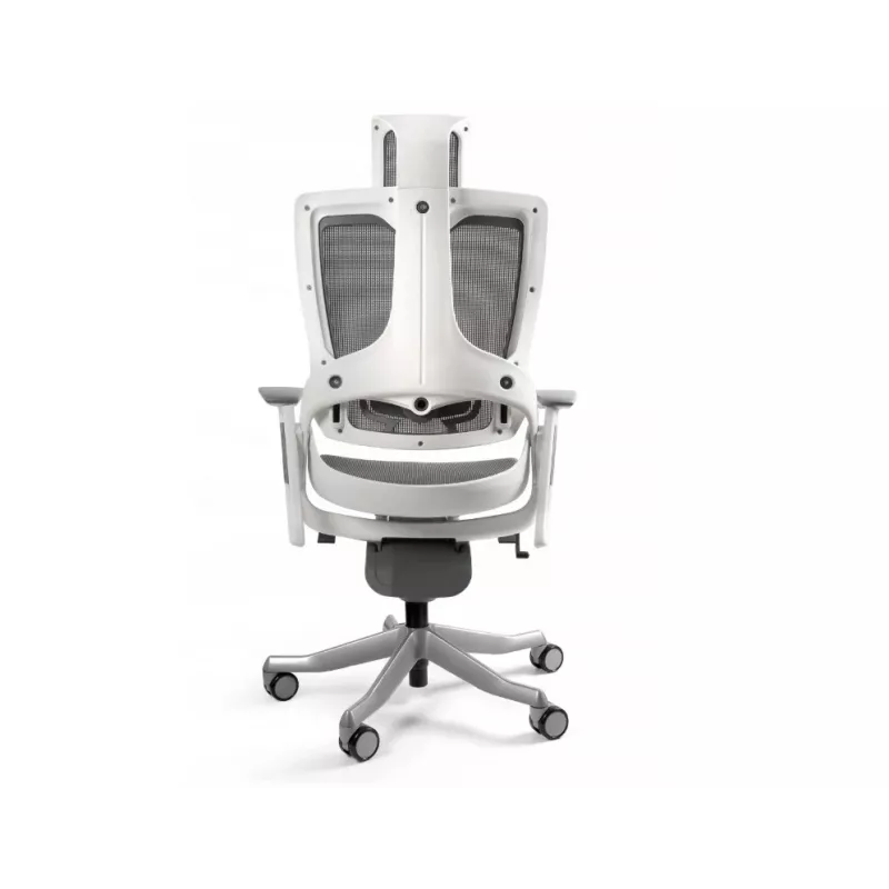 UNIQUE Wau 2 NW41 Ergonomischer Bürostuhl, Kohlefarben/Weißes Netz