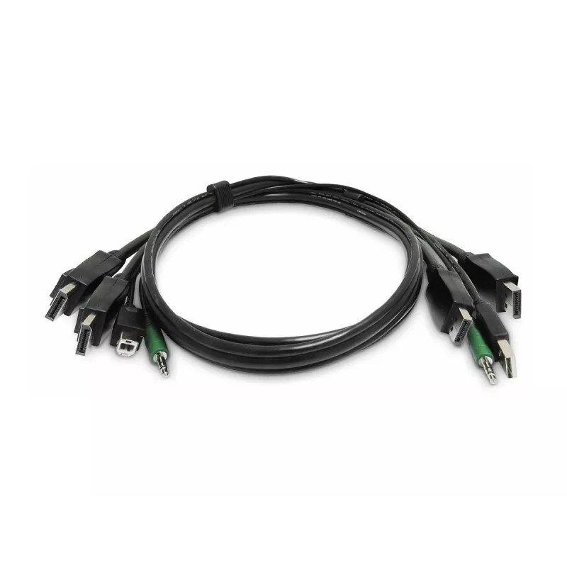 StarTech.com SK2DPMMKVM06-TAA-2U 1,8 m Dual-DisplayPort-KVM-Kabel, 2x USB, Audio, TAA