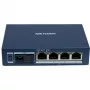 Hikvision DS-3D504TP-A Gigabit PoE Glasfaser-Transceiver, 4 PoE-Ports, 1 SC-Glasfaserport