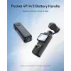TELESIN 5000mAh Akkugriff Powerbank für DJI Osmo Pocket 3 / 4, USB-C, Schwarz